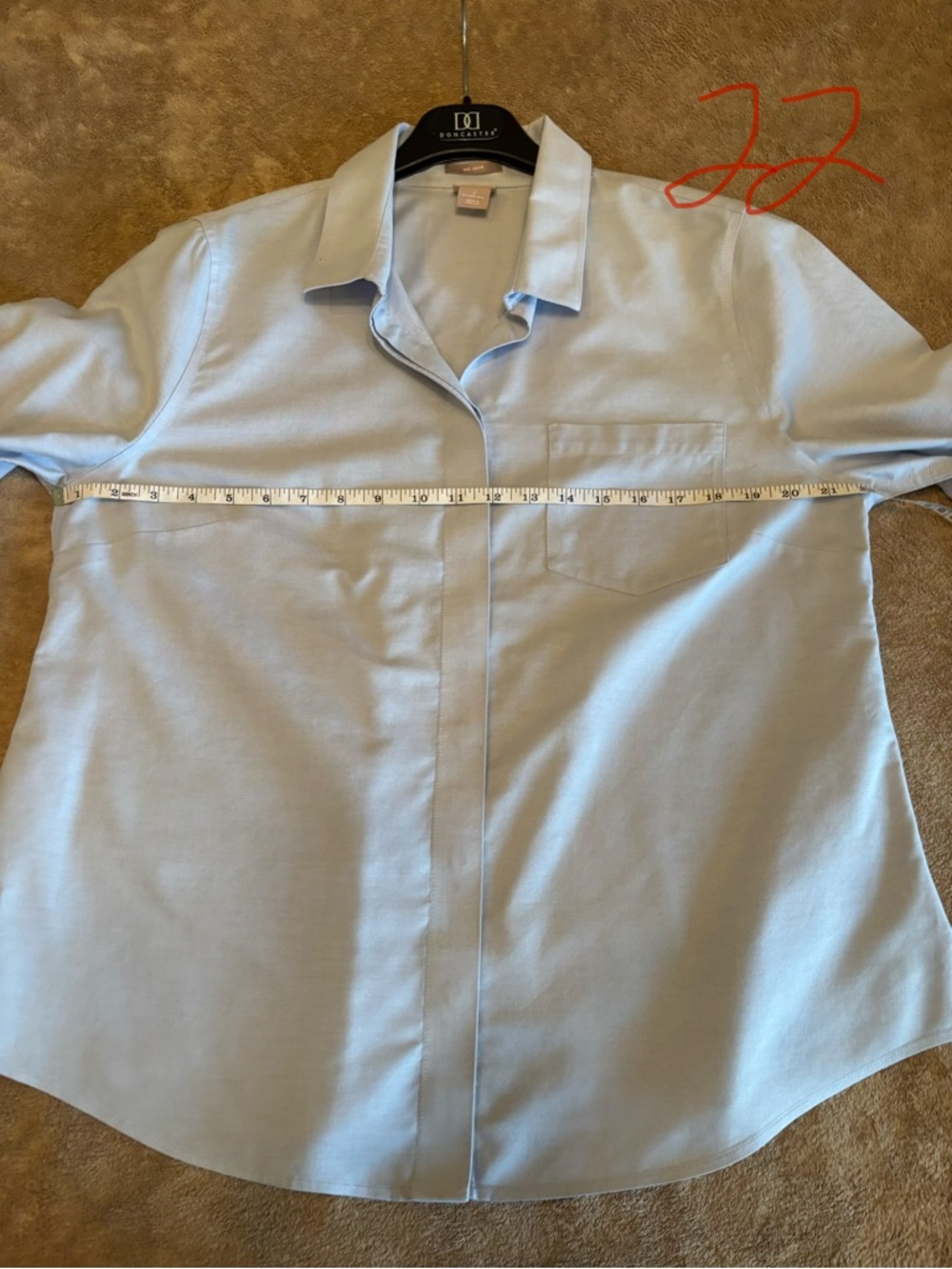Chico’s No Iron Light Blue Button-Up Shirt Size 2 (12-14) - Picture 6 of 9